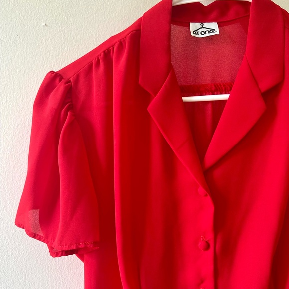 70s Vintage 🌹 At Once Sheer Button-Up Blouse - Picture 3 of 4